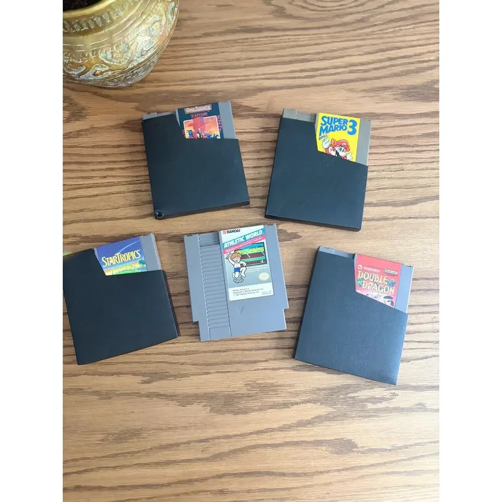 Authentic Nintendo NES Lot Of 5 Games Super Mario Double Dragon Gunsmoke